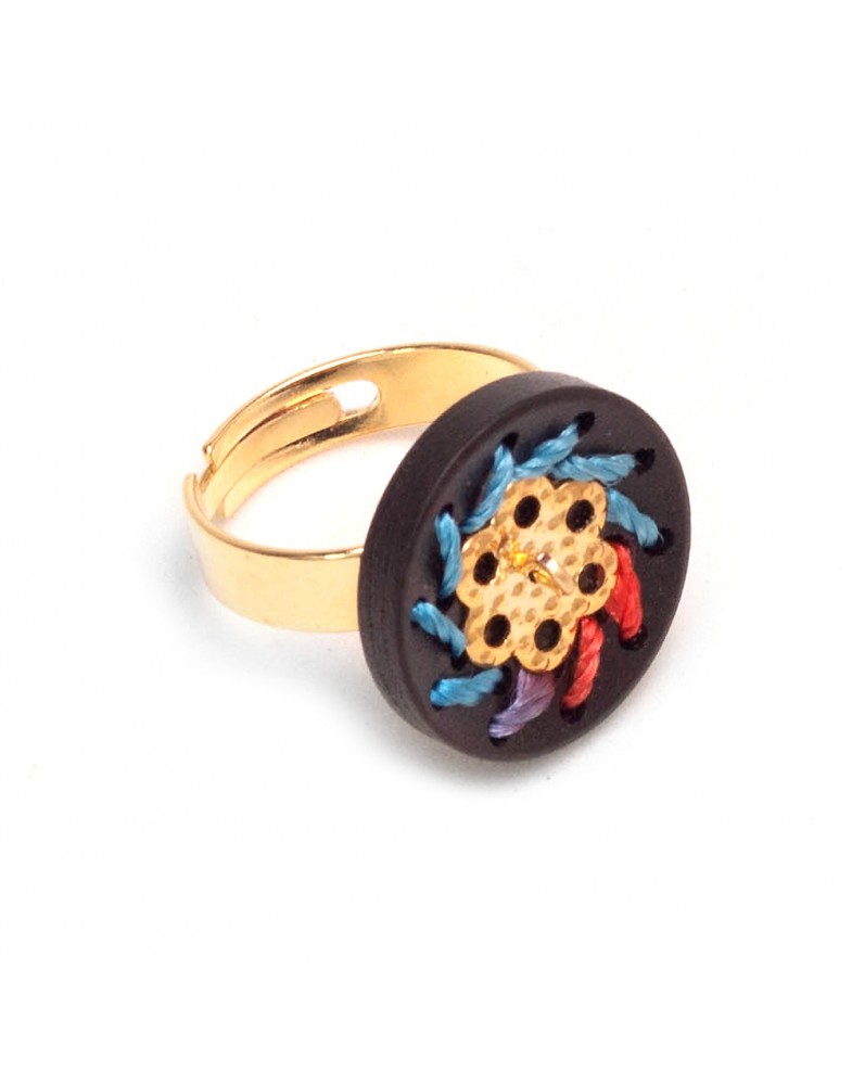 Anillo de botón de oro