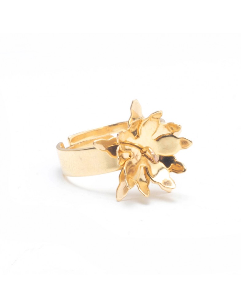 Anillo Dorado con Flor de Linz
